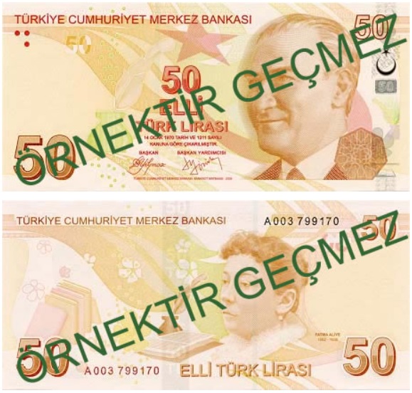 Türk Lirası banknotları 50 TL.
